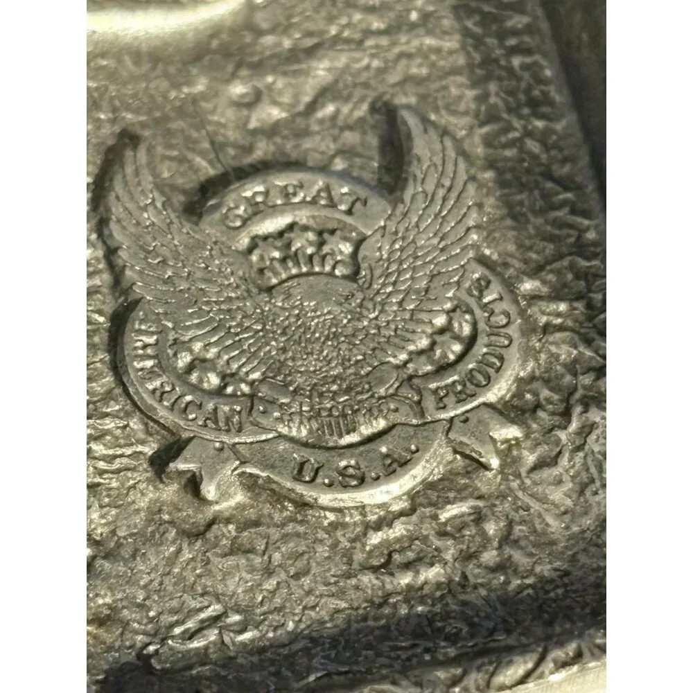 Train Belt Buckle Vintage Great American Products 1996 USA Pewter Santa Fe READ!